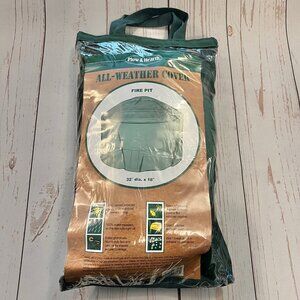 NEW - Plow & Hearth - All Weather Fire Pit Cover - 32” x 18”